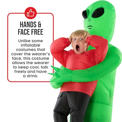 Morph Kids Red Inflatable Alien Costume, Blow Up Alien Outfit, Boys Halloween Costume, Halloween Costumes for Kids - Image 3