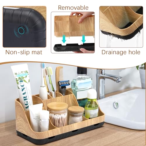 GFWARE Bathroom Organizers and Storage - Detachable 7 Slots Kids Electric Toothbrush and Toothpaste Holde Drainage for Bathroom Accessories Organization Counter Vanity Storage - Image 4