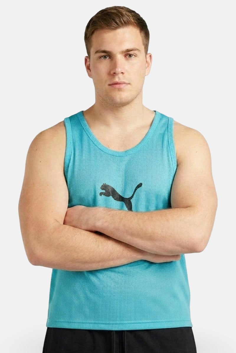 PUMA Men Sportswear Fit Sleeveless Training Vest, Blue - Image 1