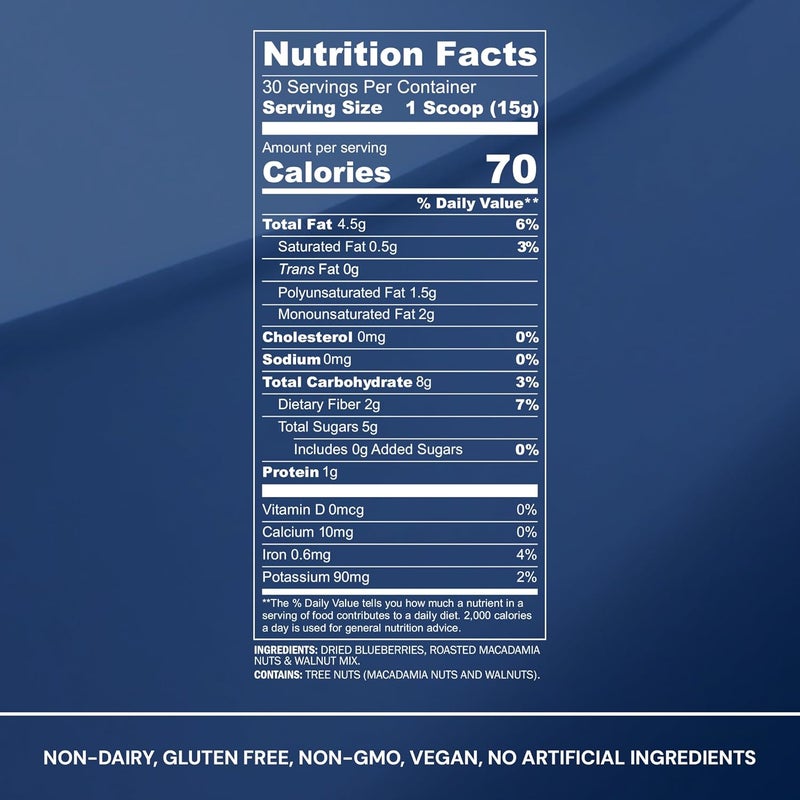 Blueprint Bryan Johnson Blueberry Nut Mix - Real Blueberries, Roasted Macadamia Nuts and Walnuts - Keto and Paleo Friendly - Image 3