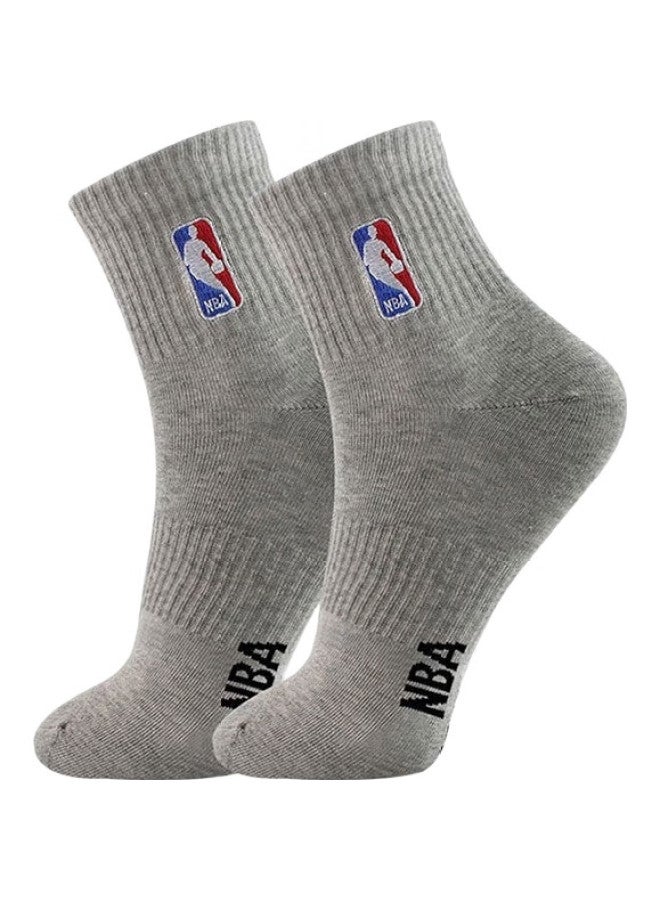 NBA Men'S Socks, All-Season Casual Sports Socks, Skin-Friendly Seamless Cotton Socks, Embroidered Training Running Basketball Socks For Men, 3 Pairs Per Pack - Image 3