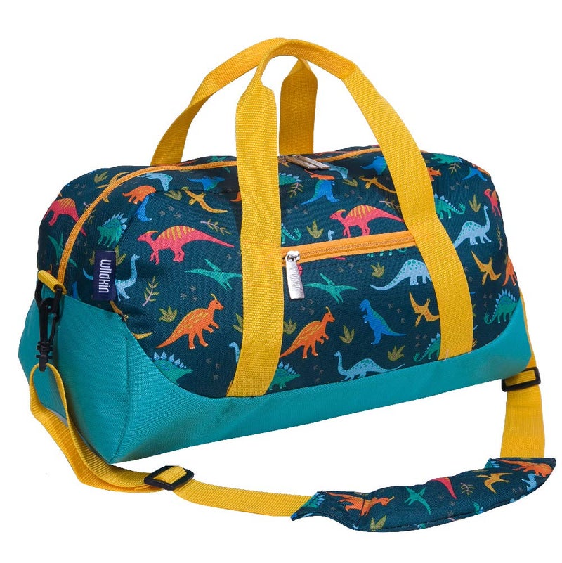 Wildkin Kids Overnighter Duffel Bag CarryOn Size Ideal for School Sleepovers Jurassic Dinosaurs