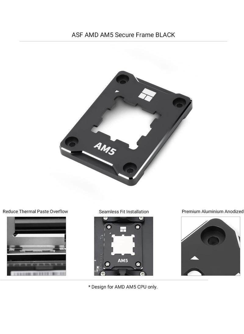 Generic - ASF-Black AM5 CPU Holder, Corrective Anti-Bending Fixing Frame, AM5 Full-fit Fixed Non-Marking Mounter, AM5 Anti-Bending Contact Frame, CPU Cooler Standard - Image 1