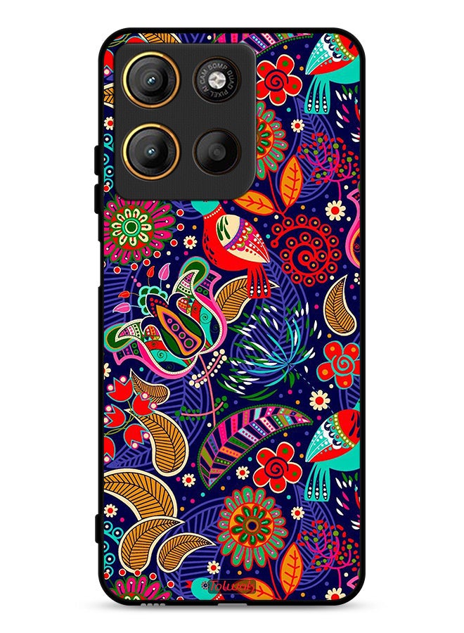 Tolwak Motorola Moto G15 Protective Case Cover Birds And Floral Pattern