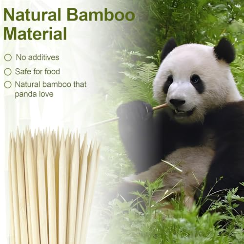 CrazyTerra Candy Apple Sticks (50 Pack), 8 Inch Caramel Apple Sticks Skewers 5 mm Natural Bamboo Candy Making Skewer for Carmel BBQ Cotton Candy Wood Semi Pointed Lollipop Sticks Barbecue Corn Dog Cake Pops - Image 3