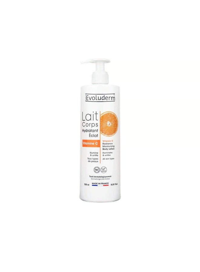 Evoluderm Vitamin C Radiance Moisturizing Body Lotion 500ml - Image 1