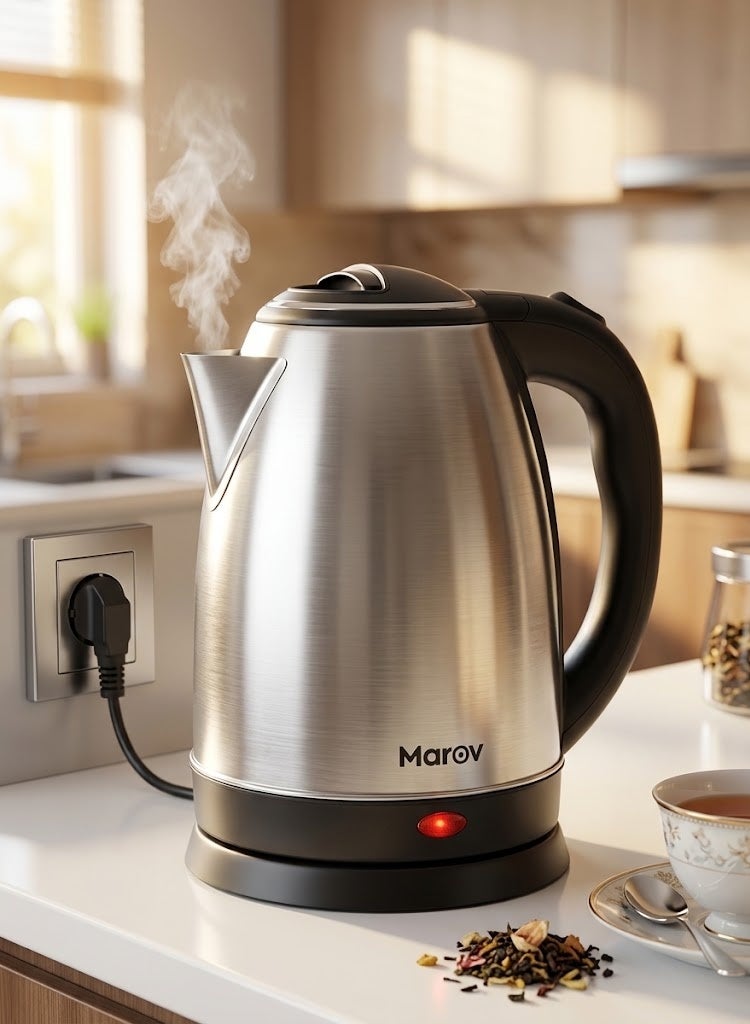 Maroof Electric Stainless Steel Kettle 1.5 Liter 1500W Fast Boiling Water Kettle with 360 Degree Rotatable Base for Home and Office - Image 2