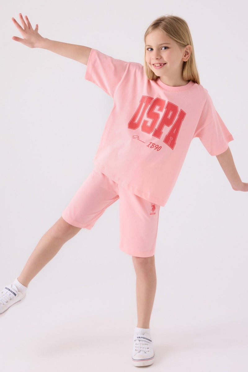 U.S. Polo Assn. Girls Coral Bermuda Set  - Image 3