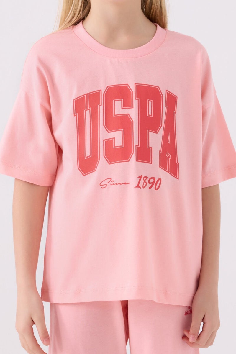 U.S. Polo Assn. Girls Coral Bermuda Set  - Image 4