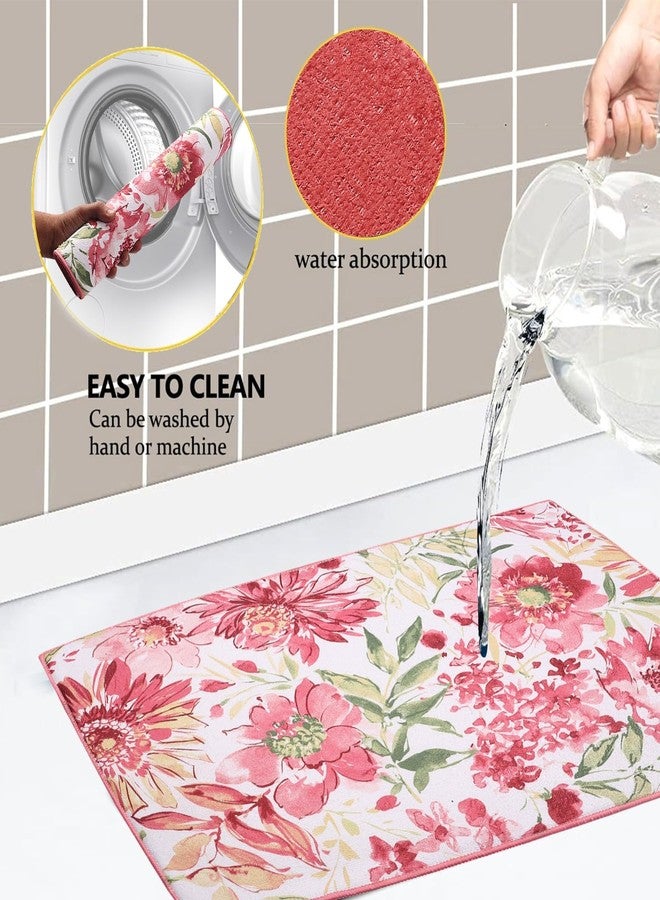 VRT Ultra Absorbent Reversible Microfiber Dish Drying Mat (38*58cm) and Protector for Kitchen Countertops, Sinks - Folds for Compact Storage - Extra Large (Pink Flower and Bear Paw) (Pack of 2) - Image 4