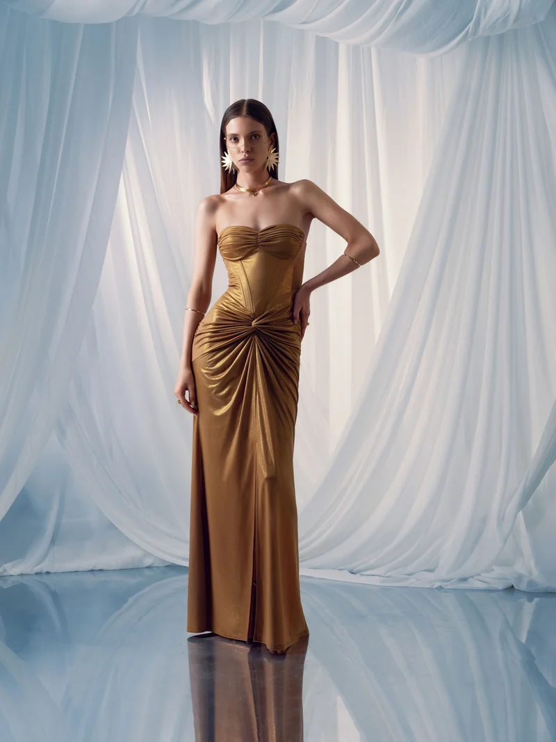 Lichi Maxi dress with corset bodice