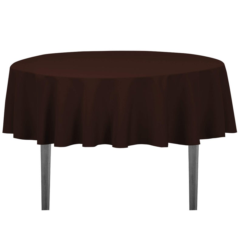 LinenTablecloth 70Inch Round Polyester Tablecloth Chocolate