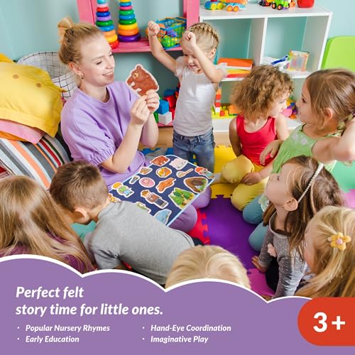 CHEFAN FeltFlannel Board Story Set of 4 PRECUT Felt Pieces for Preschool Toddlers Circle TimeWe are Going On A Bear Hunt Mary Had A Little Lamb Little BoPeep Little Boy Blue - Image 5