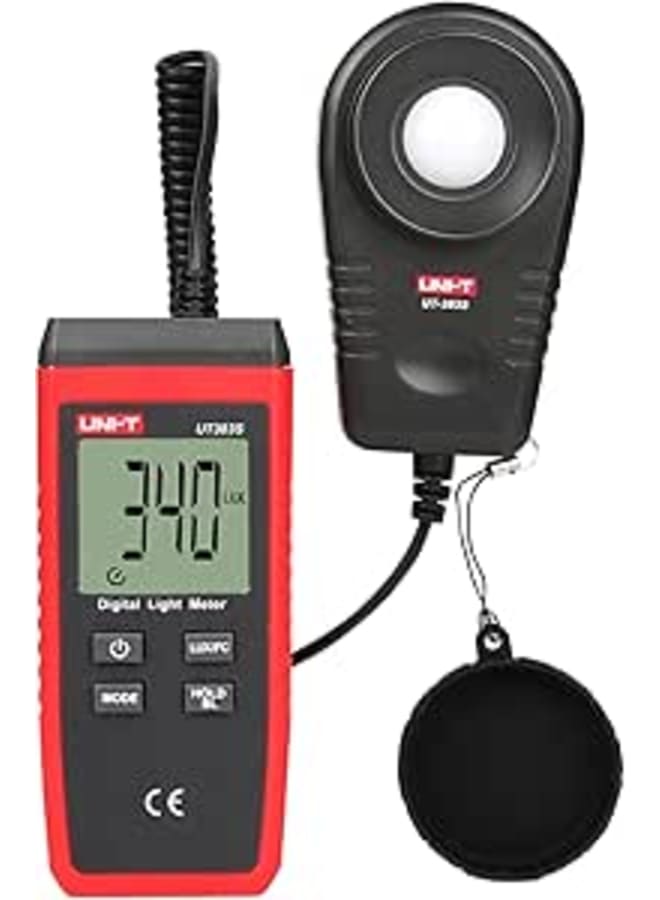 UNI-T UT383S Handheld Light Meter Lux Meter Digital Illuminance Meter 0~199900 Lux (0~18500 FC) Foot Candles Luxmeter for Film Photography Plants Photometer Lighting Intensity Brightness Measurement