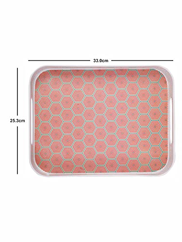 Goodhomes Melamine Rectangular Serving Tray MT330, Multi Hexagon - Image 4