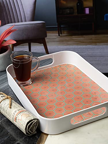 Goodhomes Melamine Rectangular Serving Tray MT330, Multi Hexagon - Image 1