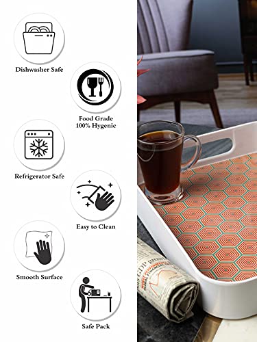 Goodhomes Melamine Rectangular Serving Tray MT330, Multi Hexagon - Image 5