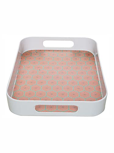 Goodhomes Melamine Rectangular Serving Tray MT330, Multi Hexagon - Image 3