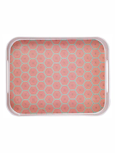 Goodhomes Melamine Rectangular Serving Tray MT330, Multi Hexagon - Image 2