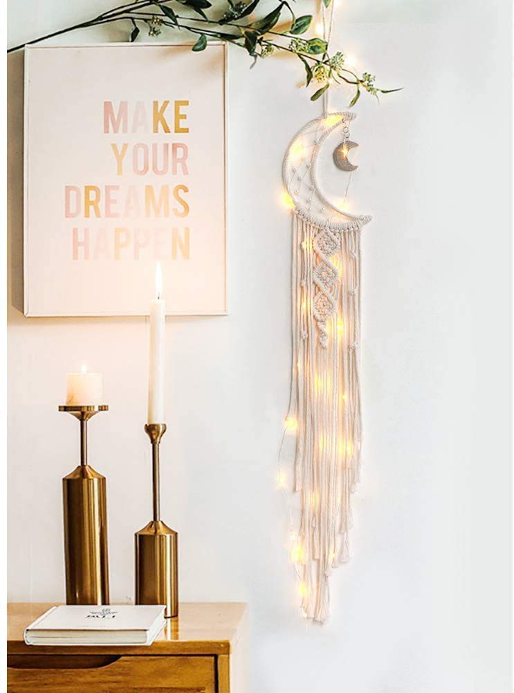 MANGO Macrame Moon Wall Hanging Dream Catcher  Moon HandWoven Bohemian Wall Art Decor for Bedroom Living Room DormHome Apartment Decoration  Perfect Decoration for Eid Party - Image 2