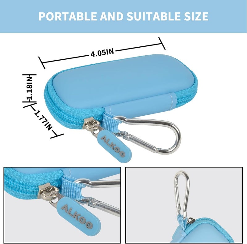 ALKOO USB Flash Drive Case, SD Card Holder Compatible with Thumb Drive, Memory Cards, SDXC SDHC Storage Bag, Electronic Accessories Organizer for SanDisk for Samsung for Inland (Light Blue) - Image 3