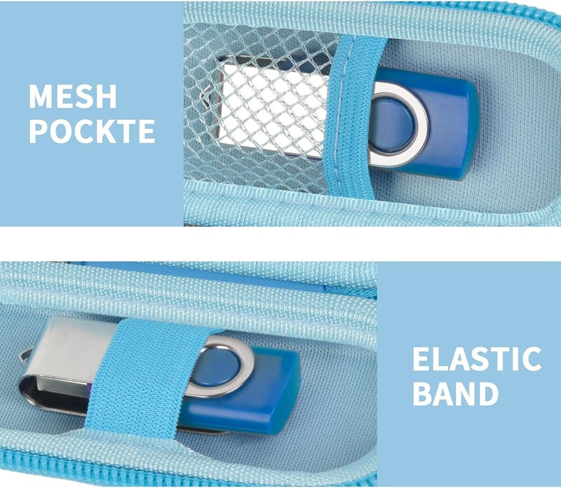 ALKOO USB Flash Drive Case, SD Card Holder Compatible with Thumb Drive, Memory Cards, SDXC SDHC Storage Bag, Electronic Accessories Organizer for SanDisk for Samsung for Inland (Light Blue) - Image 4