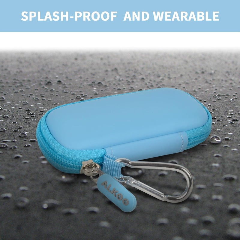 ALKOO USB Flash Drive Case, SD Card Holder Compatible with Thumb Drive, Memory Cards, SDXC SDHC Storage Bag, Electronic Accessories Organizer for SanDisk for Samsung for Inland (Light Blue) - Image 5