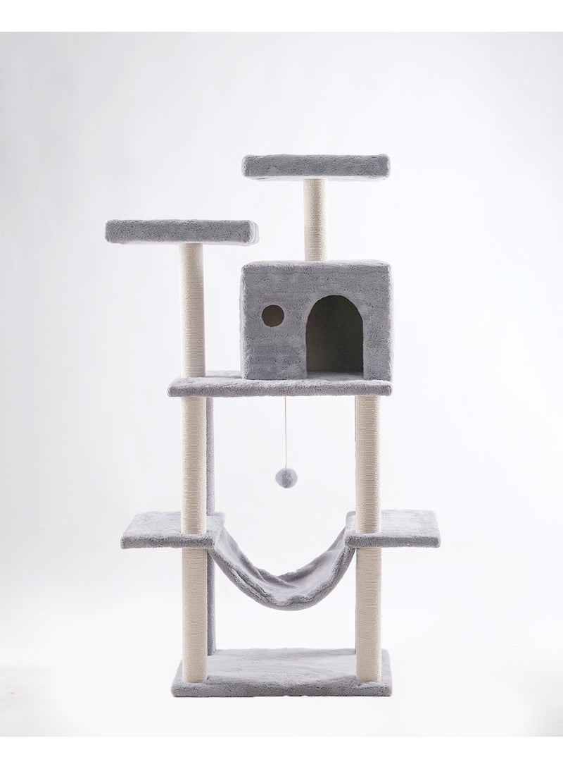 برج لعب وخدش للقطط متعدد المستويات مع بيوت وأراجيح ارتفاع 155 سم - Image 5