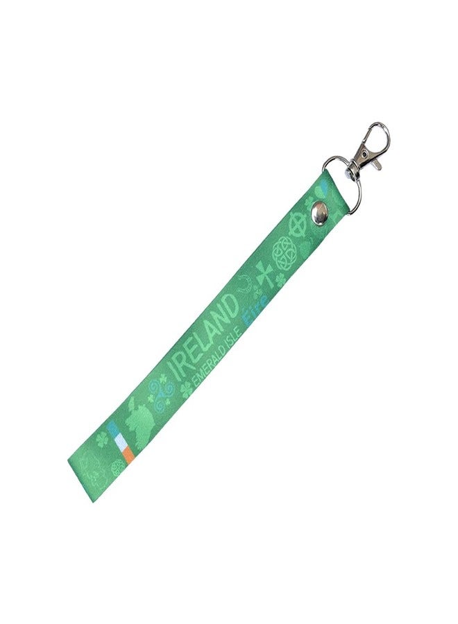 Inking House Ireland Lanyard & Key tag SET - Irish Flag shamrock Celtic Cross Symbols Eira Gaelic…, Green - Image 2