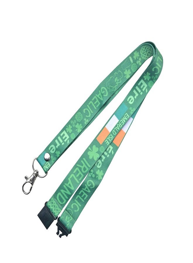 Inking House Ireland Lanyard & Key tag SET - Irish Flag shamrock Celtic Cross Symbols Eira Gaelic…, Green - Image 3