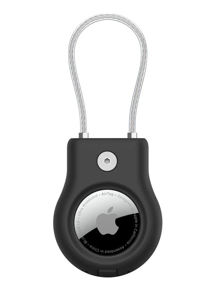 belkin AirTag Case with Ultra Strong Wire Cable, Secure Holder Protective Cover for AirTag, Advanced Scratch Resistance,  AirTag Accessory - Black