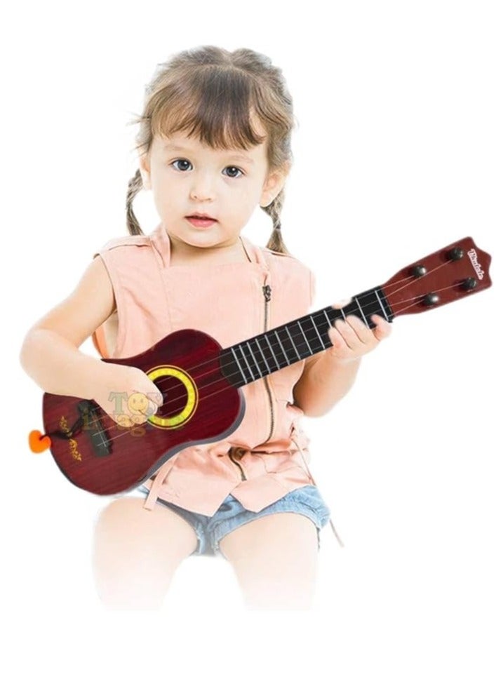 Guitar Toy 4-String Acoustic Music Learning Toys | Sound Toys Best Gift for Kids | Musical Instrument Educational Toy Guitar for Beginner | Age 3 - 6 (Product Colour May Vary)  - Image 1