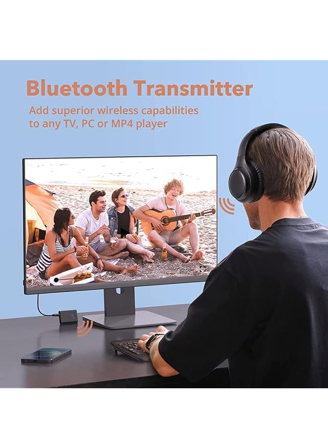 YARDHOBI Bluetooth Adapter, Bluetooth 5.0 Transmitter And Receiver, 2-In-1 Wireless 3.5Mm Adapter, Low Latency, 2 Devices Simultaneously, For Tv/Home Sound System/Car/Nintendo Switch - Image 4