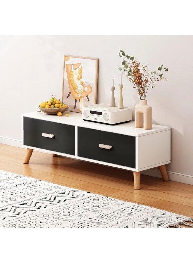 طاولة تلفزيون بسيطة، خزانة تلفزيون متعددة الوظائف، حامل تلفزيون صغير، طاولة تلفزيون 100 سم مع أدراج وأرجل للغرفة المعيشة، غرفة النوم، المساحات الصغيرة، CJ100، أسود - Image 3