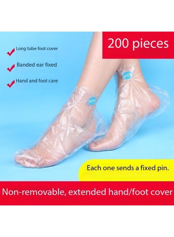 SKT Shiketro 200 Transparent Disposable Plastic Foot Covers With Stickers, Suitable For Foot Baths, Protecting Feet, And For Heat Therapy, Ldeal For Foot Care, Foot Massages, Spas, Shoe Fittings, Etc - Image 1
