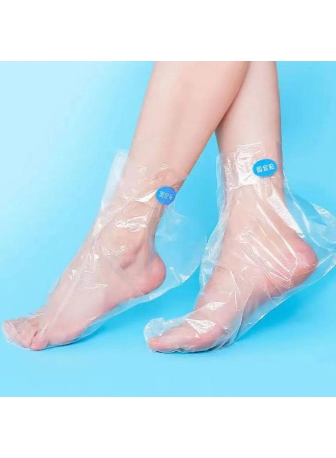 SKT Shiketro 200 Transparent Disposable Plastic Foot Covers With Stickers, Suitable For Foot Baths, Protecting Feet, And For Heat Therapy, Ldeal For Foot Care, Foot Massages, Spas, Shoe Fittings, Etc - Image 3