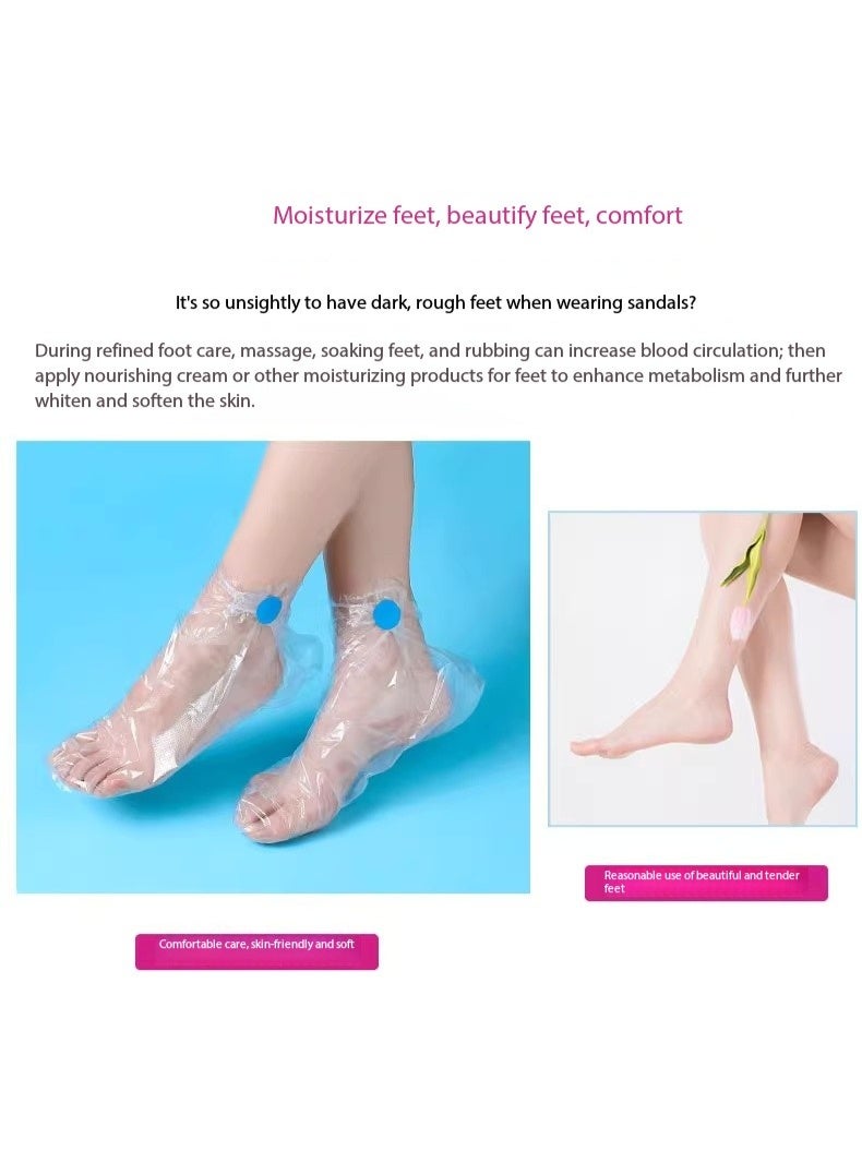SKT Shiketro 200 Transparent Disposable Plastic Foot Covers With Stickers, Suitable For Foot Baths, Protecting Feet, And For Heat Therapy, Ldeal For Foot Care, Foot Massages, Spas, Shoe Fittings, Etc - Image 5