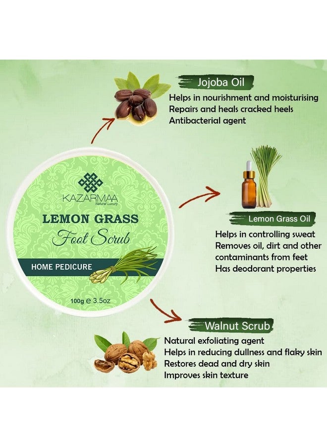 KAZARMAA Lemon Grass Foot Scrub For Home Pedicure For Removal Of Dead Skin And Moisturised Feet -100G And Foot Scrubber Tool - Image 4
