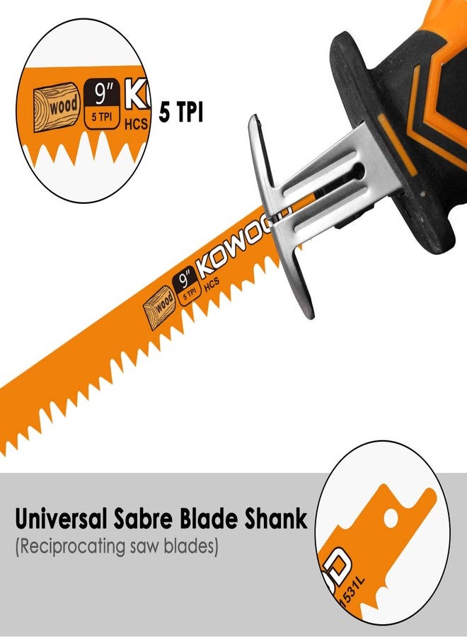 KOWOOD 9-Inch Wood Pruning Saw Blades for Reciprocating/Sawzall Saws/Sabre Saws by KOWOOD - 5 Pcs Pack Wood Cutting Set - Image 2