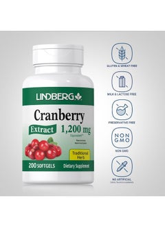 Lindberg Cranberry Fruit 475 Mg Supports A Healthy Urinary Tract 200 Capsules  - Image 3