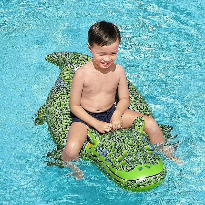 Bestway Inflatable Crocodile Rider with Handles Sea Bed with Handles Pool Bed with Rider with Handles