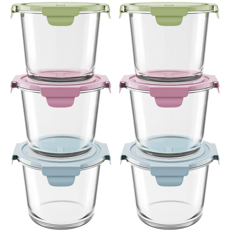 Freshmage 23oz Glass Meal Prep Containers with Lids, Airtight 3-Cup Glass Storage Containers Set, Heat-Resistant BPA-Free for Soup, Leftover, Microwave, Dishwasher, and Freezer Safe (6 Packs) - Image 1