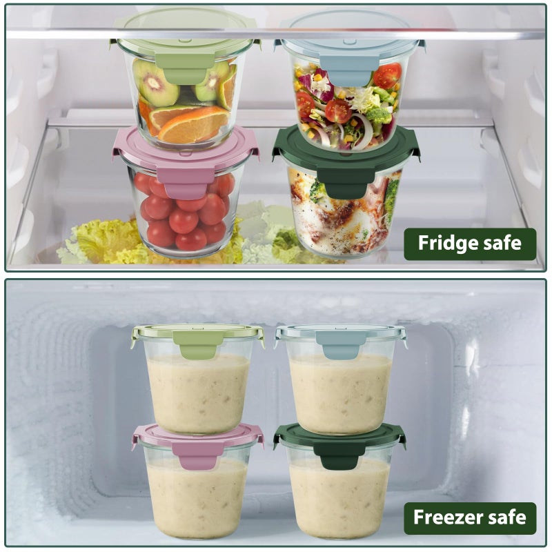 Freshmage 23oz Glass Meal Prep Containers with Lids, Airtight 3-Cup Glass Storage Containers Set, Heat-Resistant BPA-Free for Soup, Leftover, Microwave, Dishwasher, and Freezer Safe (6 Packs) - Image 4