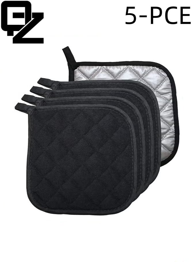 QZ 5 PCS Pot Holders for Kitchen, Cotton Potholers with Great Heat Resistance, Hot Pads, Trivets for Cooking and Baking - Image 1