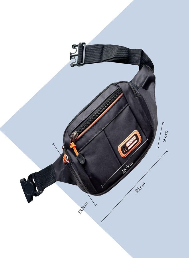 KARP Large Cross Body Fanny Pack Pockets,Gifts for Enjoy Sports Workout Traveling Running Casual Hands-Free Wallets Waist Pack Phone Bag Carrying All Phones (Black) - Image 2