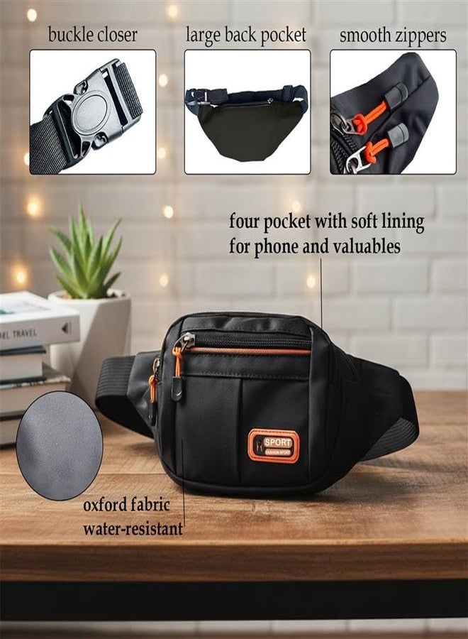 KARP Large Cross Body Fanny Pack Pockets,Gifts for Enjoy Sports Workout Traveling Running Casual Hands-Free Wallets Waist Pack Phone Bag Carrying All Phones (Black) - Image 4