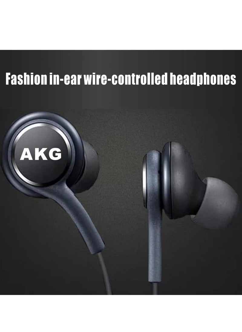 Generic - AKG Wired Earbuds Original USB Type C in-Ear Earbud Headphones with Volume Remote Control & Microphone for Music Phone Calls Work - Noise Isolating Deep Bass Compatible with Android Phone(Black) - Image 1