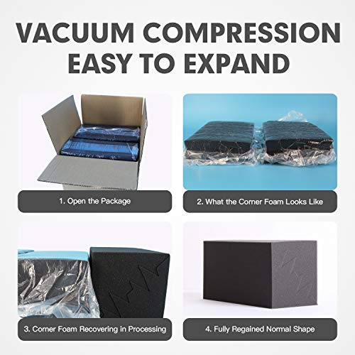 SD SODOCT 8 Pack - Bass Traps Acoustic Foam Corner, 8''x8''x12'' Black Bass Traps Corner Studio Foam, High Density and Fire-Proof Bass Traps Acoustic Panels Recording Studio Acoustical Treatments - Image 5
