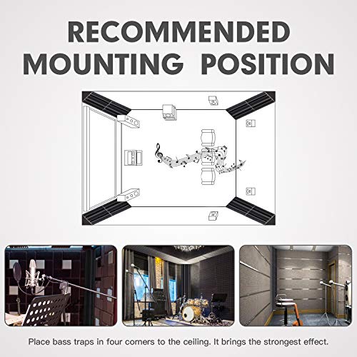 SD SODOCT 8 Pack - Bass Traps Acoustic Foam Corner, 8''x8''x12'' Black Bass Traps Corner Studio Foam, High Density and Fire-Proof Bass Traps Acoustic Panels Recording Studio Acoustical Treatments - Image 4