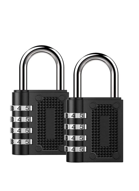Combination Padlock Waterproof Padlock with Code (2 Pack Black)